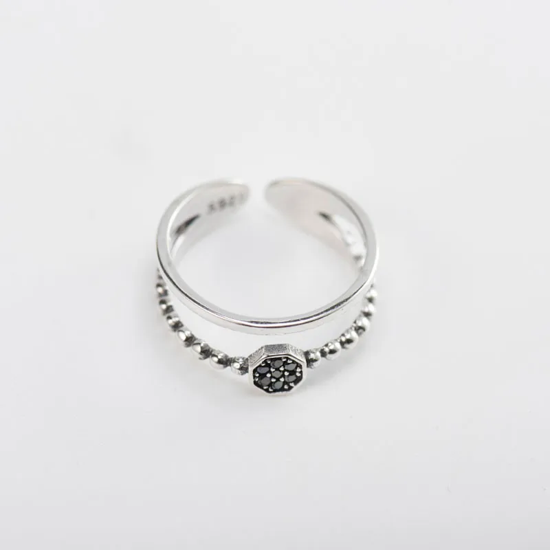 BUDONG Горячая распродажа 100% 925 Серебряное стопка кольцо с двойным круглым слоем для женщин Аутентичное колье для украшений XURT263 на.