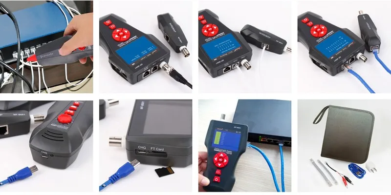 NF-8601W Многофункциональный сетевой кабель тестер ЖК-дисплей Длина Кабеля Тестер телефонный провод трекер точки останова тестер для RJ45 RJ11
