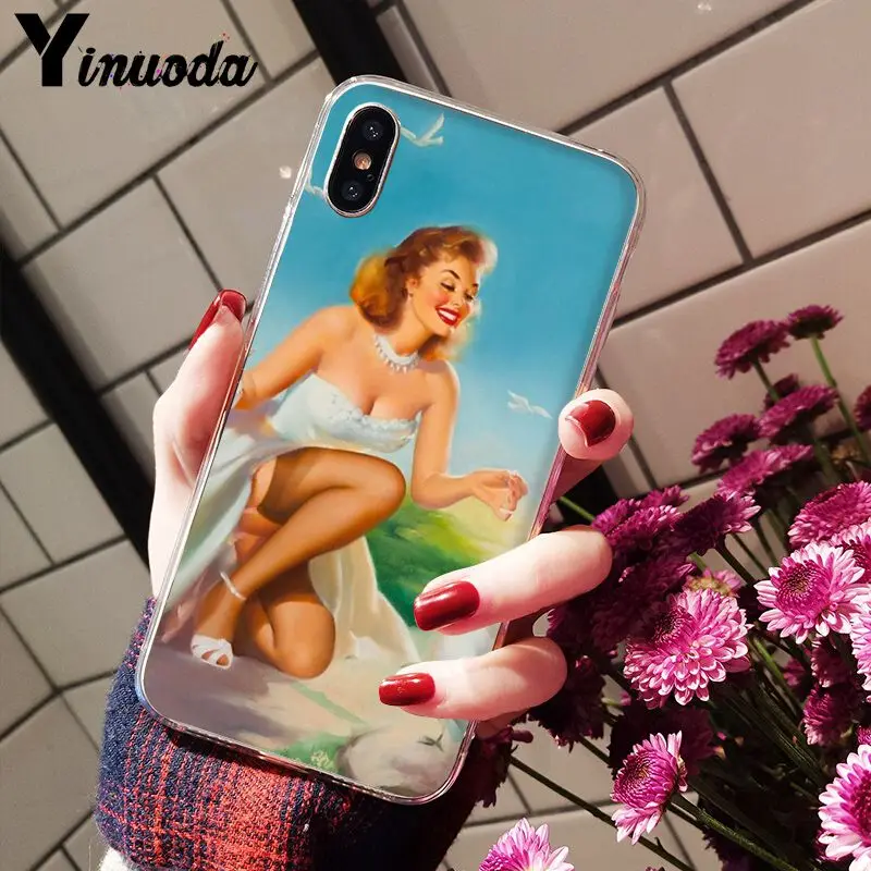 Yinuoda ретро красота 2 красочные милые аксессуары для телефона чехол iPhone X XS MAX 6 6s 7