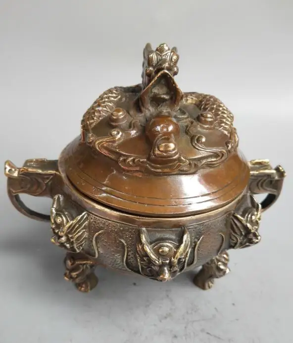 

Китайская курильница из чистой латуни с девятью Драконами