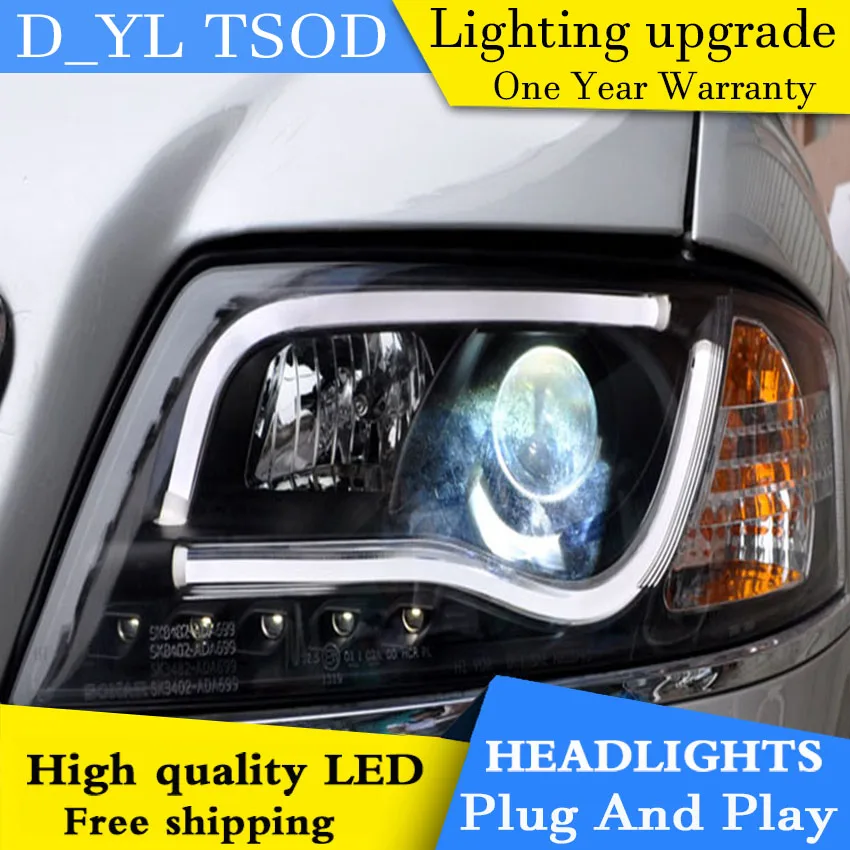 

D_YL Car Styling for Audi A6 Headlights 1999-2004 A6 LED Headlight DRL Lens Double Beam H7 HID Xenon bi xenon lens