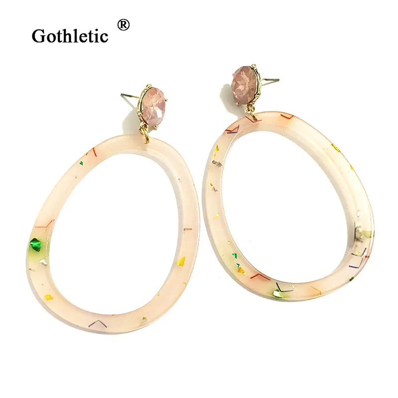 Женские серьги-капельки Gothletic Clear/розовый/фиолетовый серьги из смолы конфетти