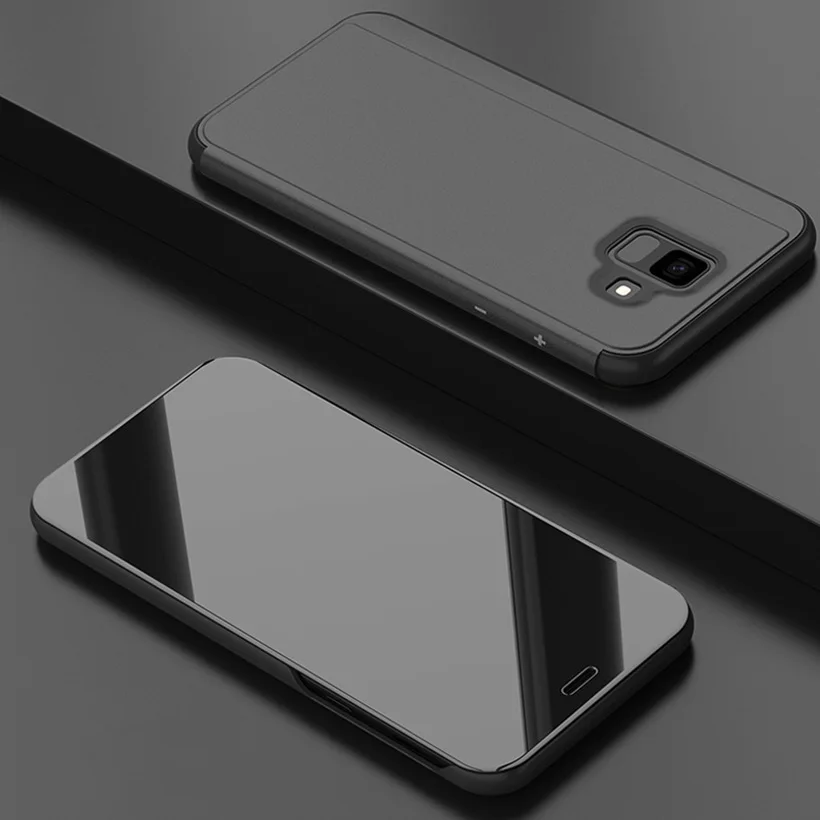 01 Умный зеркальный чехол для samsung J4 J6 плюс чехол A3 A5 A6 A7 A8 плюс A9 J2 J3 J4 J5 J6 J7 J8 Prime A6s крышка - Цвет: 01