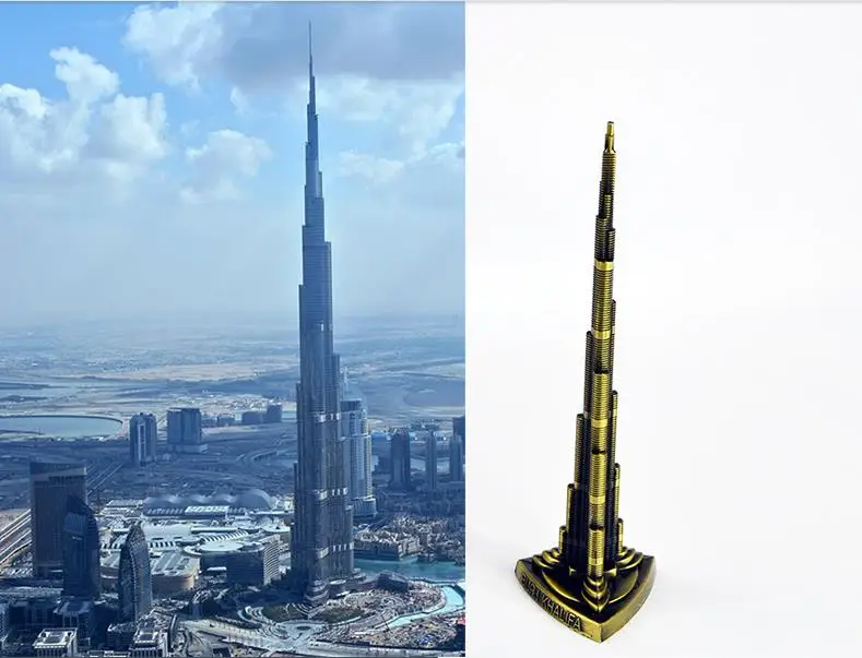 Оптовая продажа высокое качество модная металлическая модель Дубай Burj Khalifa