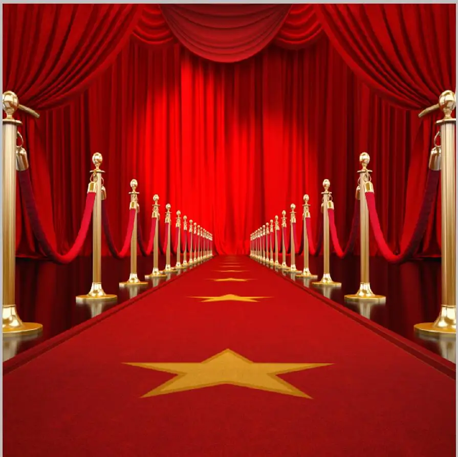 

8x8 футов великолепный фон для фотостудии с изображением красной ковровой дорожки, драпировки для коридора, сцены, Виниловый фон 240 см x 240 см