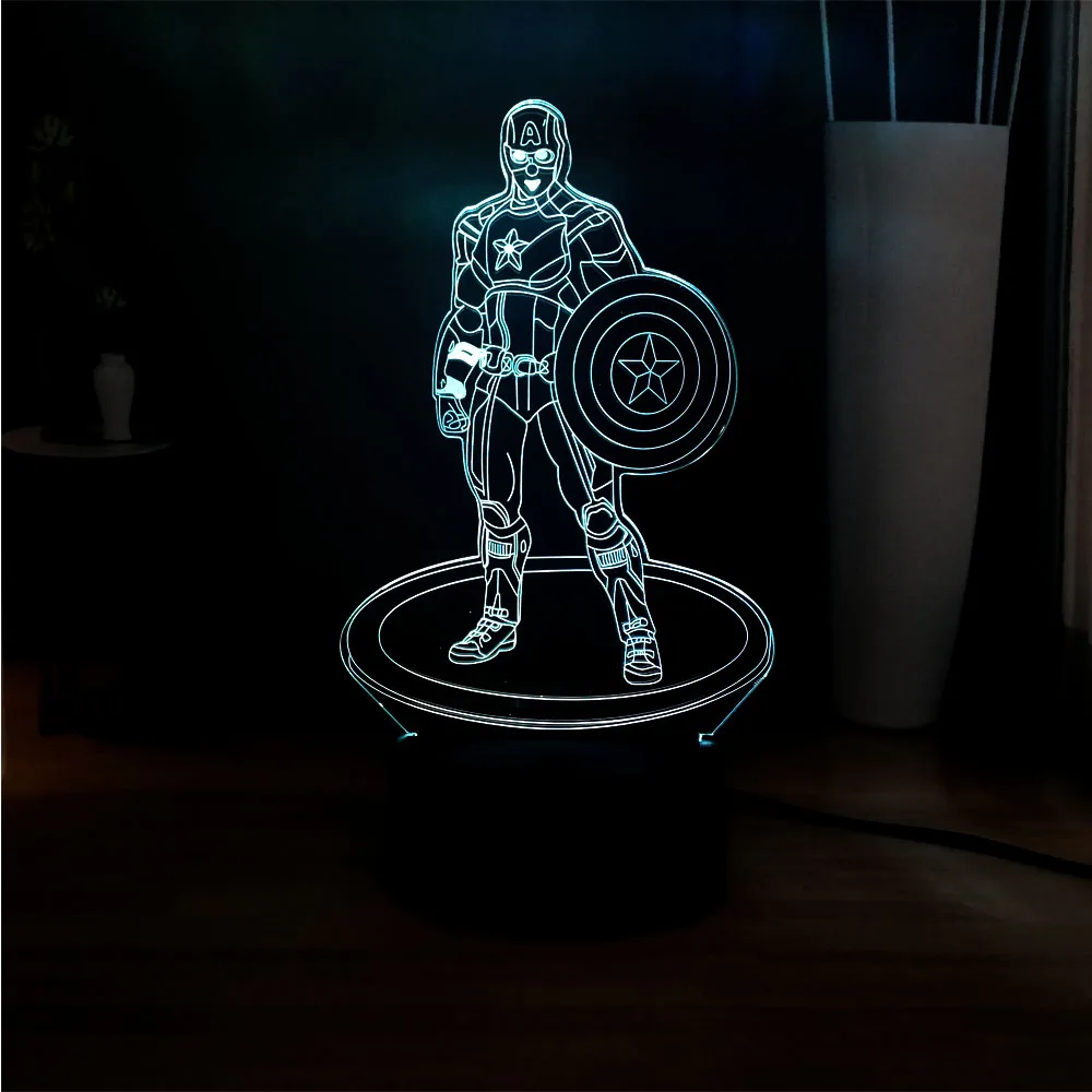 2019 популярный 3D мультфильм Marvel фигурка Капитан Америка украшение атмосфера