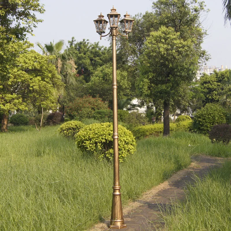 

260cm 3 meter landscape road light lawn lamp with pillar rod waterproof with 3 heads 3 lights road lamp outdoor street light