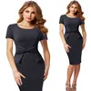 Vfemage Винтаж одноцветное цвет печати рюшами Лук носить на работу молнии vestidos Bodycon Офис Вечерние Партии Женское облегающее платье 361