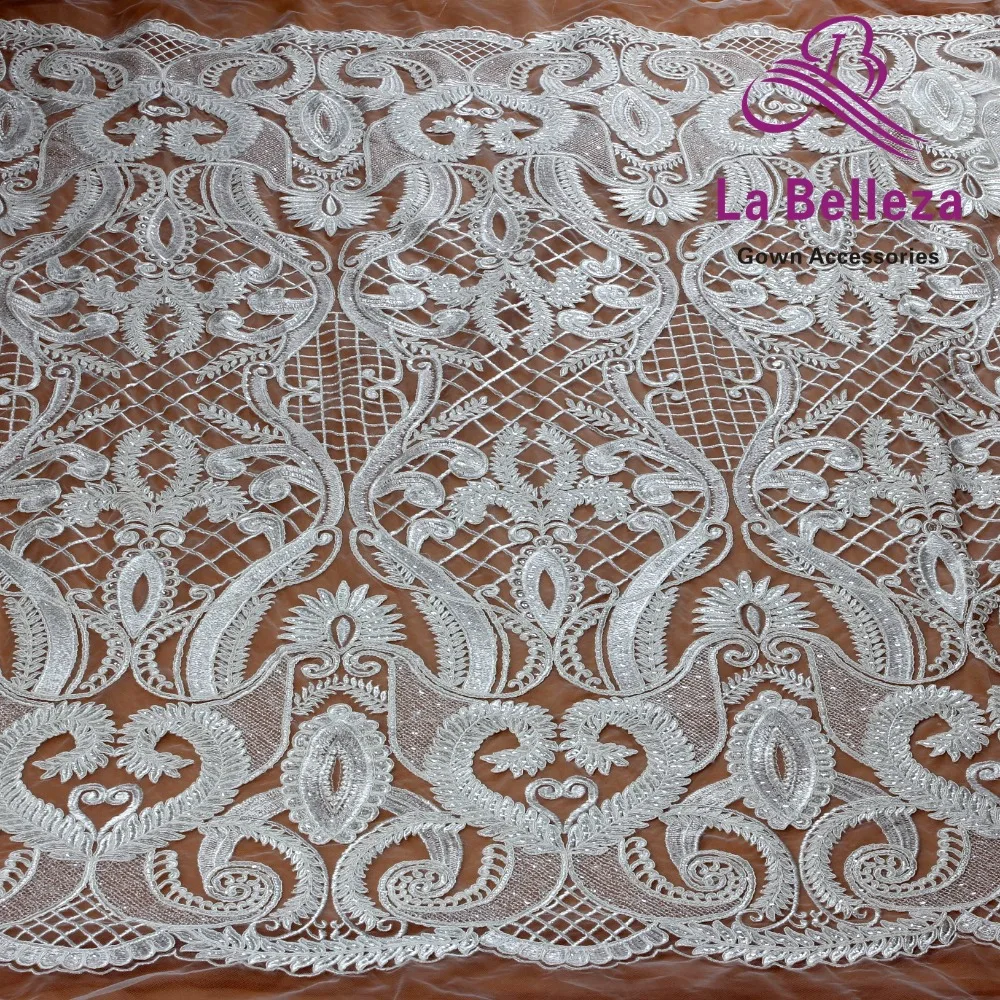 La Belleza 2019 Новый шнур с прозрачными блестками кружевной ткани высокого качества