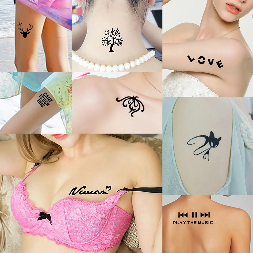 6 листов женский макияж хна трафарет для татуировки цветной рисунок якорь узор на