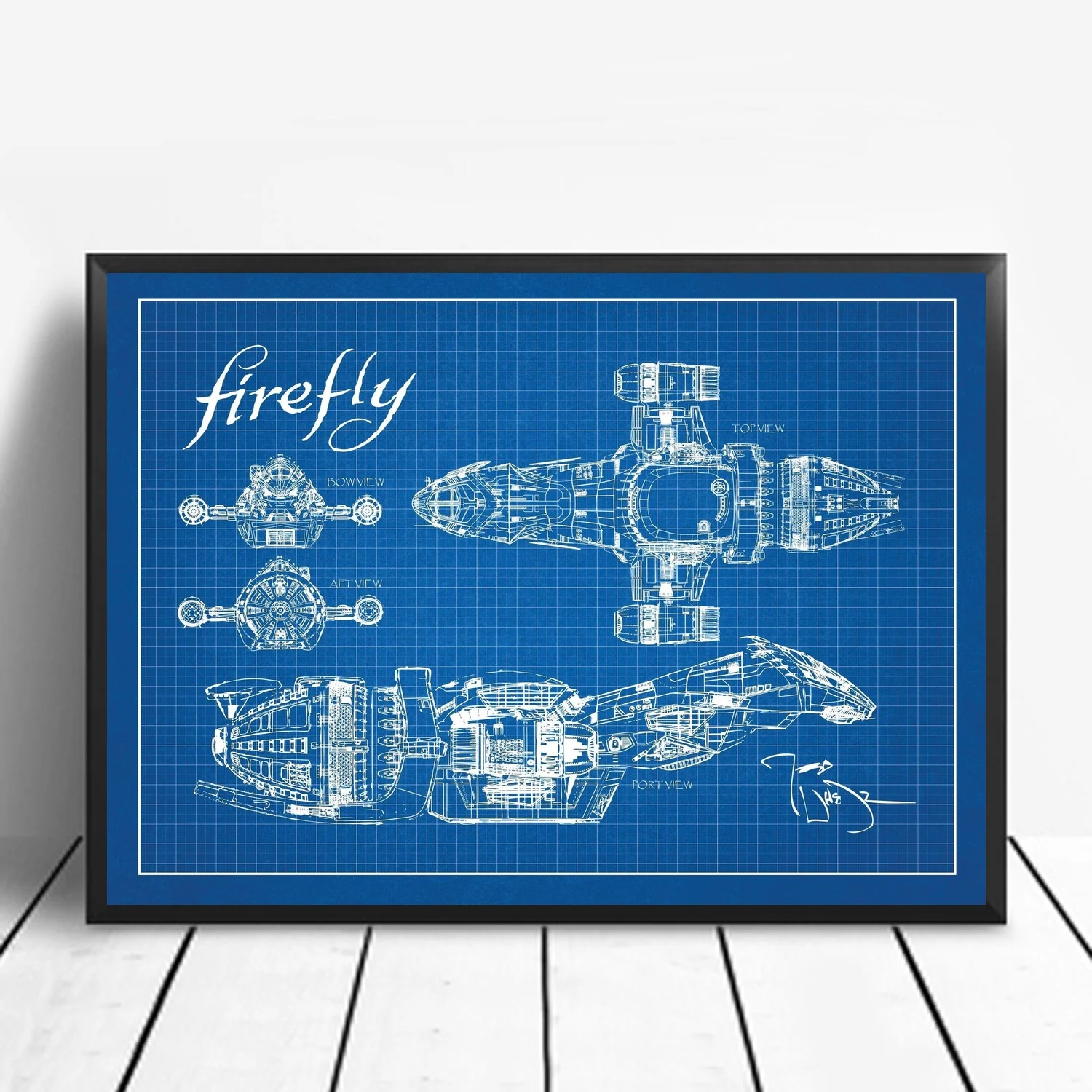 Светлячок Serenity Blueprint художественный холст постер настенная художественная