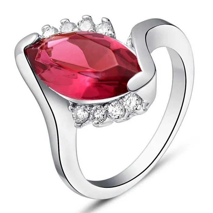 Женское кольцо с фианитом Joias Ringen J406 винтажное серебряное сапфиром для помолвки |