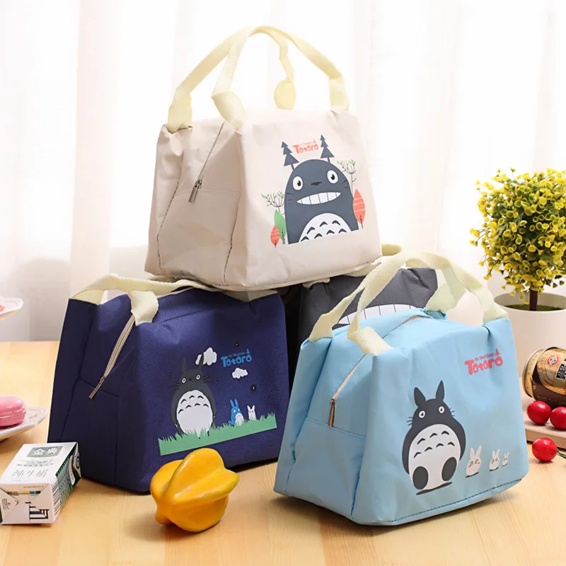 

2018 New Portable Cartoon Cute Lunch Bag Insulated Cold Canvas Picnic Totes Carry Case For Kids Women Thermal Bag Bolsa Termica