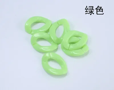 green 100 шт./пакет Съемная Пластик цветные с пряжкой и отделкой из бисера; сумочка "сделай сам" ключевой ремень Цепочки и ожерелья аксессуары акриловые цепи 17*23 см - Окраска металла: green