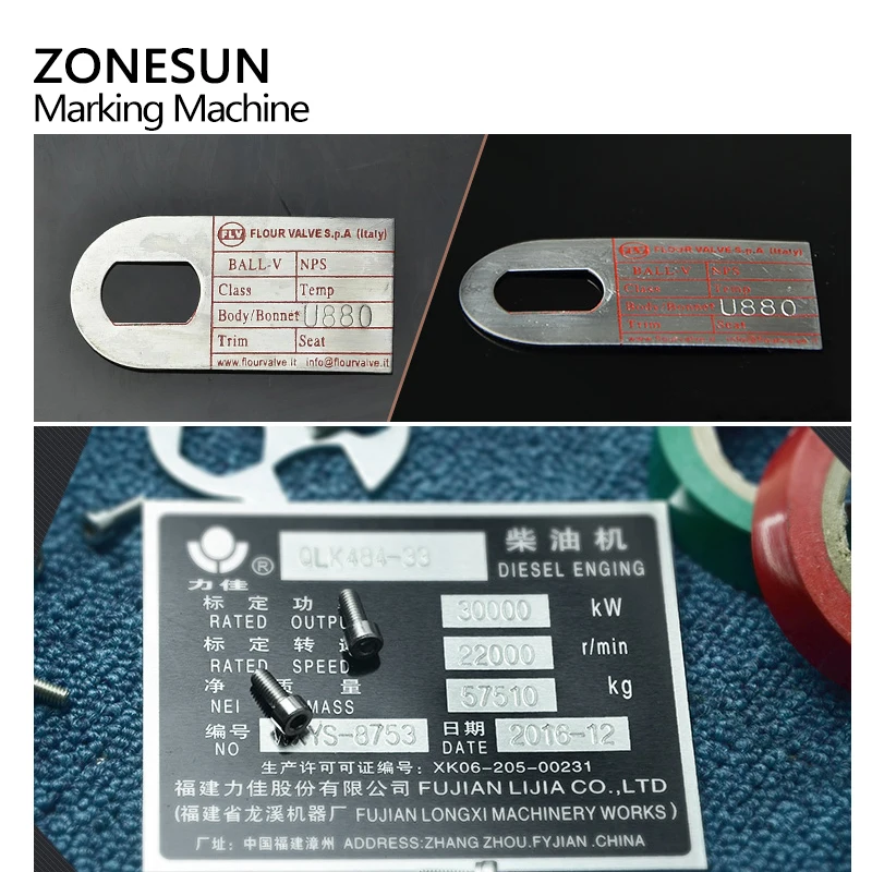 

ZONESUN Embossing Machine with 6 Gear Metal Sheet Embosser Manual Steel Aluminum Alloy Name Plate Stamping Label Engrave Tool