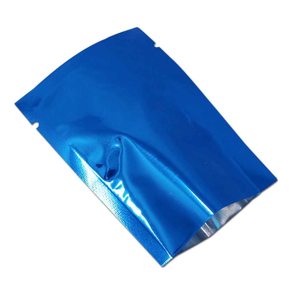 

9*13cm 100Pcs/Lot Heat Seal Blue Aluminum Foil Bag For Powder Snack Package Open Top Mylar Vacuum Package Bags (3.54"x5.11")