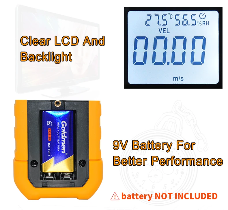 PEAKMETER MS6252A ручной воздушный цифровой анемометр Высокая точность Тестер громкости ветер ускоряющий инструмент