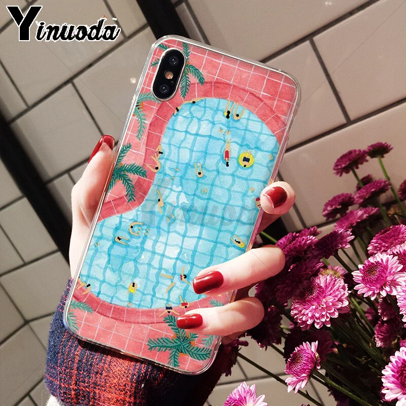 Yinuoda плавательный бассейн ТПУ чехол для телефона Apple iPhone 8 7 6 6S Plus X XS MAX 5 5S SE XR