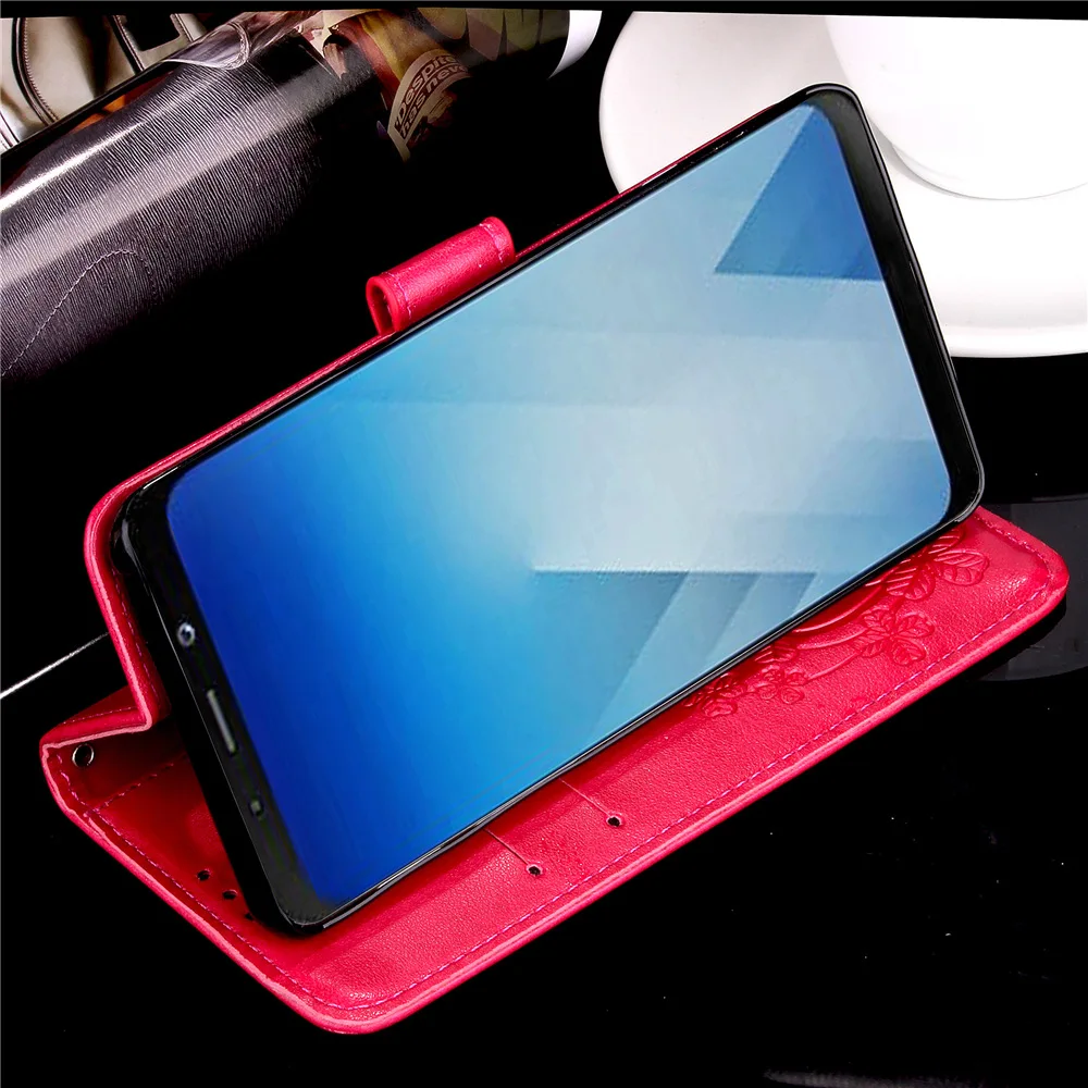 luxury shockproof funda cover For Samsung Galaxy A8 2018 case Flip Leather Stand Wallet Coque for Plus | Мобильные телефоны и