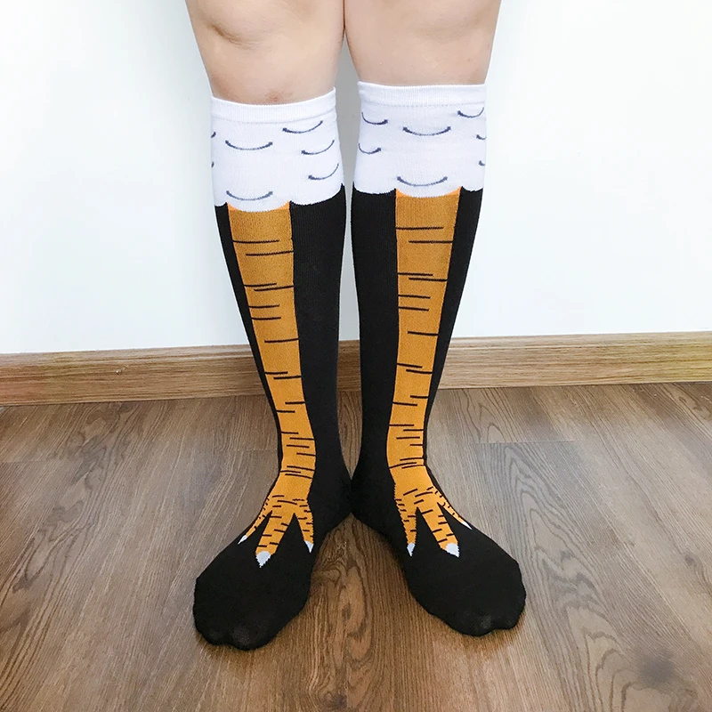 Для женщин курица забавные носки высокие мода пикантные мужские тонкие ноги дамы