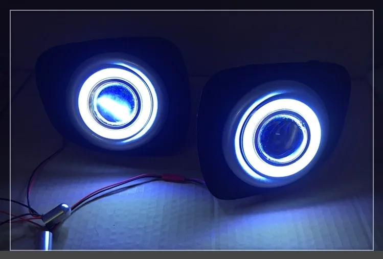 DRL COB ангельский глаз (6 цветов) + противотуманная лампа ореола линза проектора E13