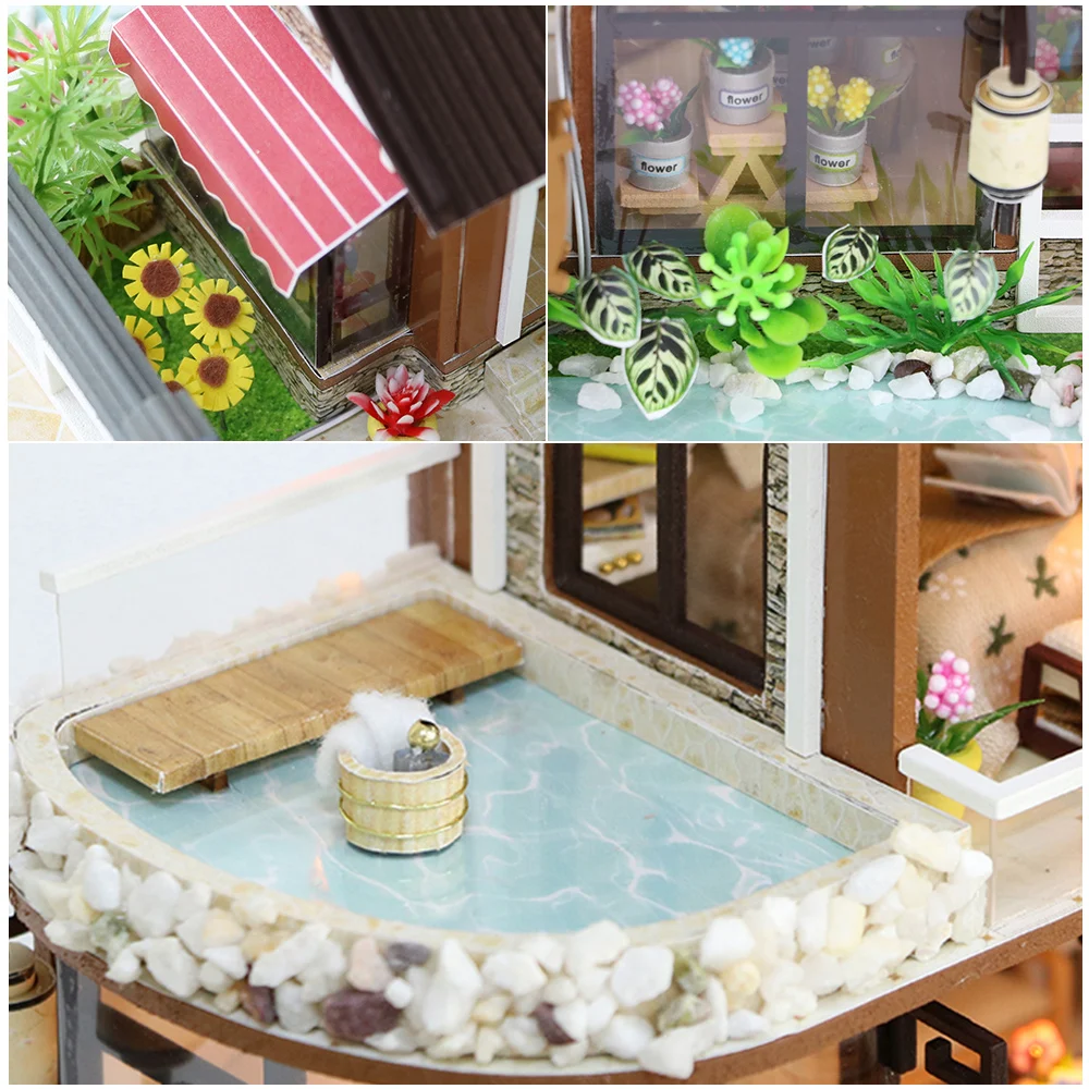 CUTEBEE кукольный дом Миниатюрный DIY кукольный домик с деревянная мебель для дома Счетный двор Dweling игрушки для детей подарок на день рождения 13848