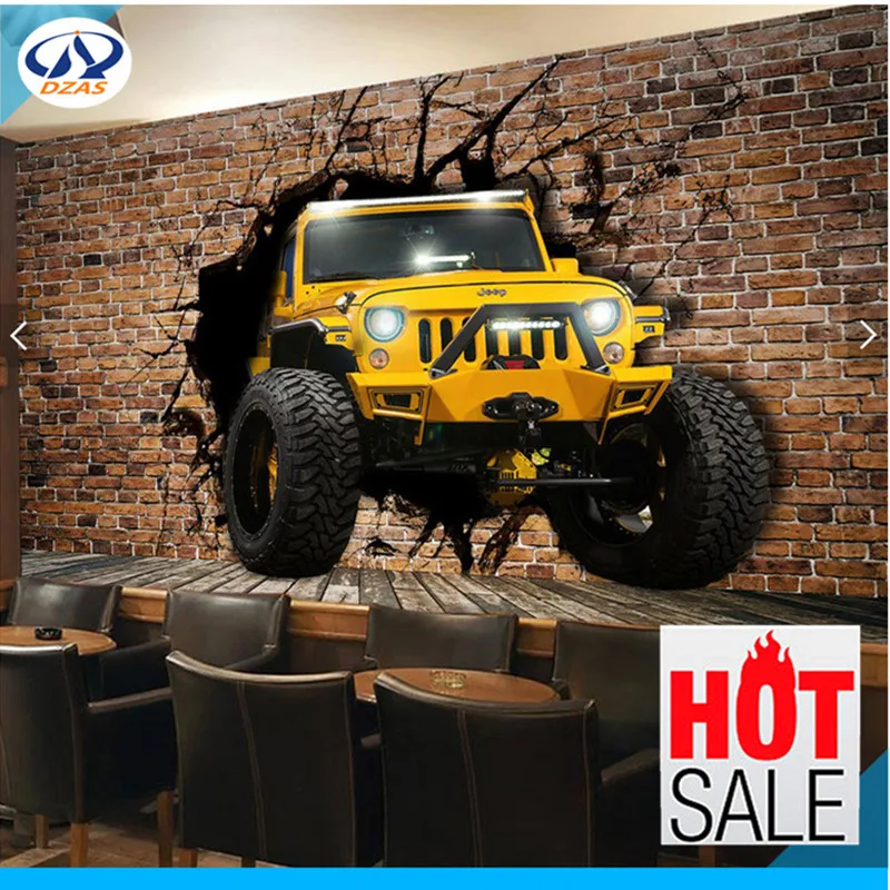 

Car wall broken, 3D personalized wallpaper, , KTV background wall, simple trend, large murals, abstract wallpaper, mural