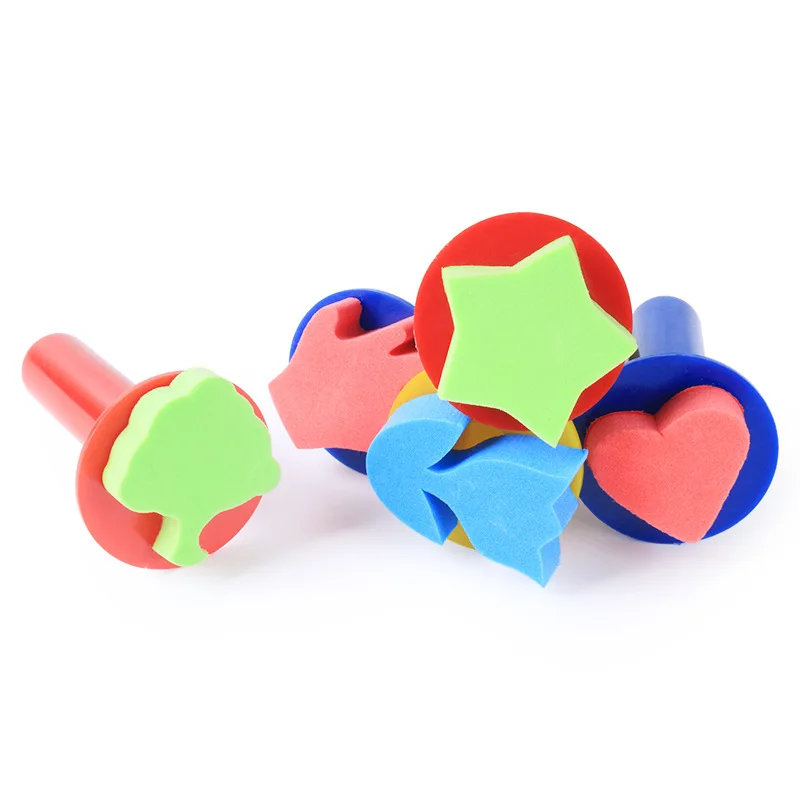 5 шт./компл. губки для рисования кисти Детские цветочный Штамп Дети Diy граффити