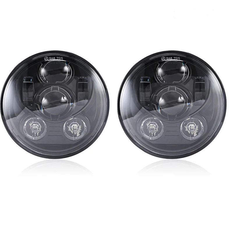 7 inch Round Projector Headlight Black Chrome 45W High Low Beam for Jeep Wrangler JK TJ Offroad 4x4 Lada Niva E091 | Автомобили и
