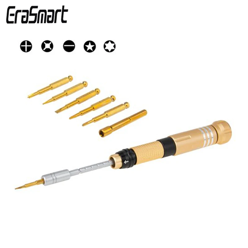 

Gold Kaisi K-8107 7 in 1 Precision Metal Multifunction Screwdriver Set for iPhone 6s & 6s Plus / 4 & 4S / 5 & 5S & 5C, etc.