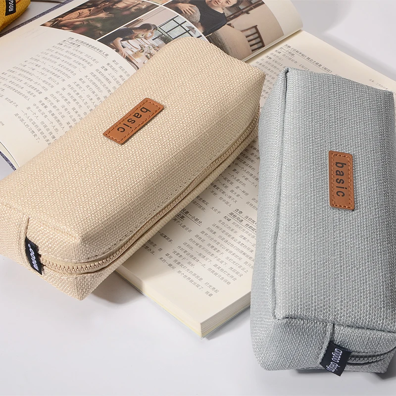 Kawaii Canvas Large Capacity Pencil Case School Supplies Simple Candy Color Stationery Box Storge Gifts Tools | Канцтовары для