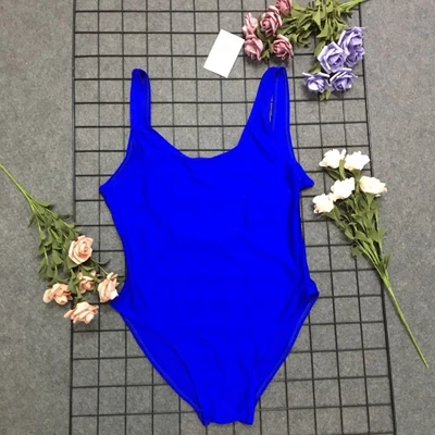 Royal blue Новинка, Женский сдельный купальник с золотым принтом, купальник с высокой посадкой, купальный костюм, черный монокини, боди, пляжная одежда, Maillot De Bain - Цвет: Royal blue