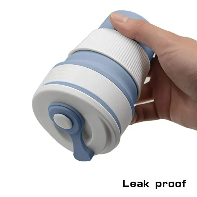 350ml collapsible coffee silicone cup with Lid folding water tea cup reusable travel Drinkware BPA free eco friendly make health