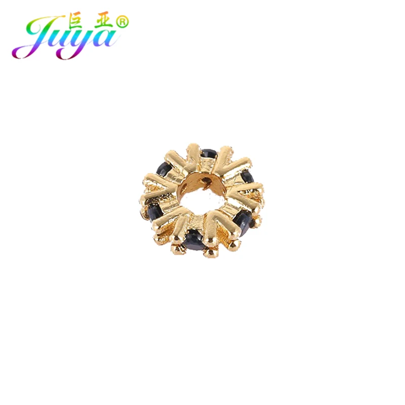 Gold Black Juya ручной работы Рукоделие ювелирные изделия бусины поставки украшения металлические снежинки 8 мм разделители бусины аксессуары для изготовления ювелирных изделий - Цвет: Gold Black