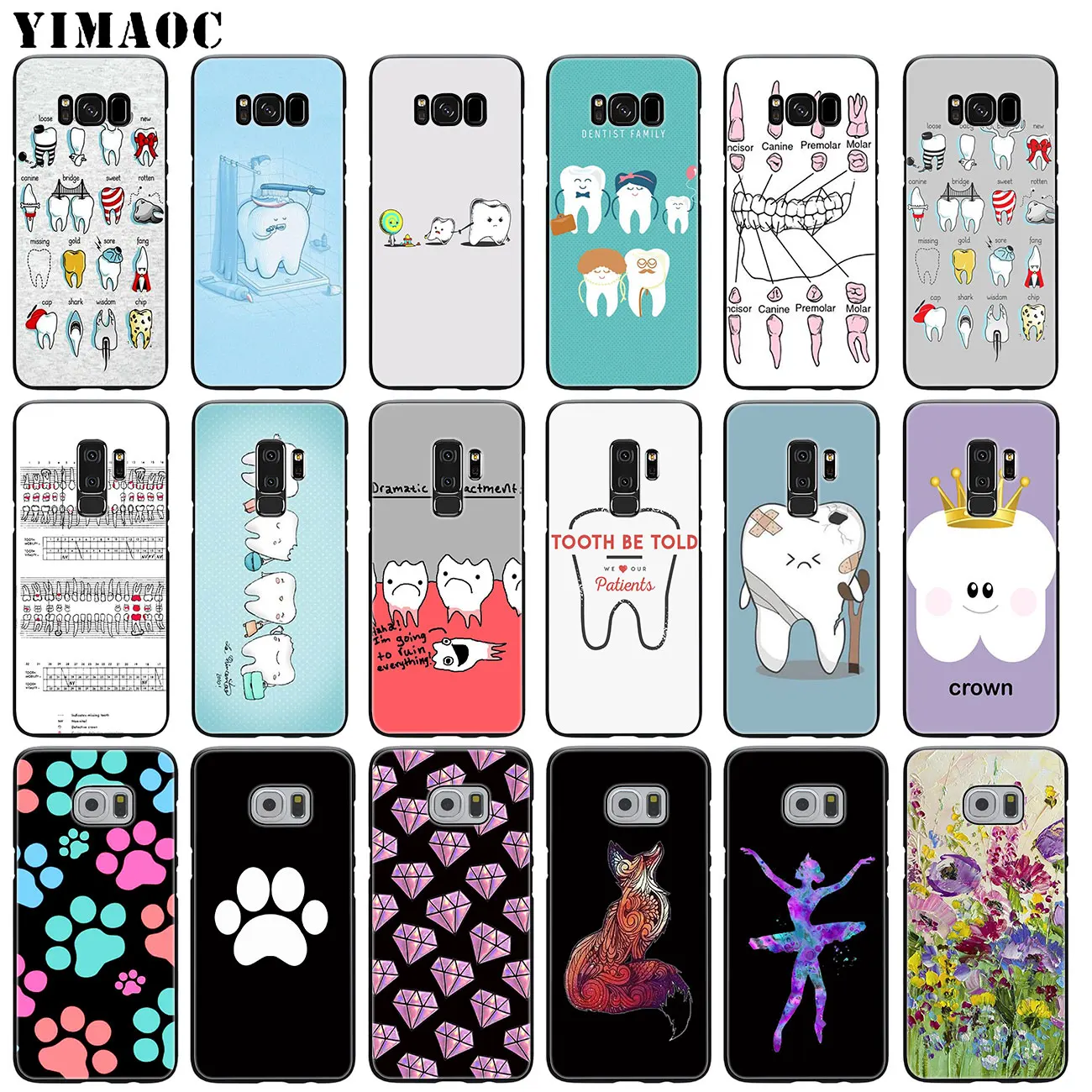Мягкий силиконовый чехол для определения зубов YIMAOC Samsung Galaxy S10 Plus S9 S8 S6 S7 Edge S10e E TPU с