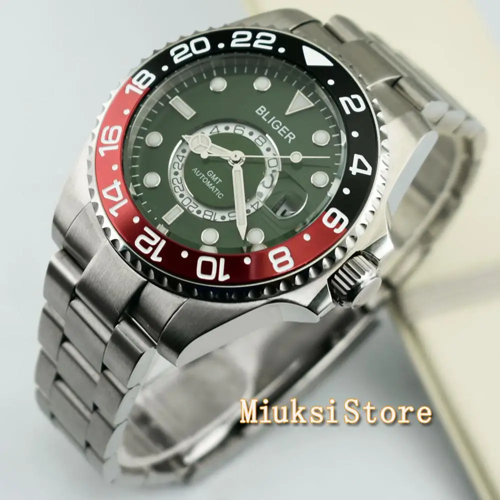 43 мм зеленый D'origine montre mode pour мужской верх marque automatique multifoncments homme календириор