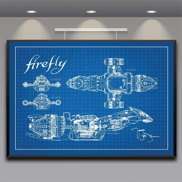 Светлячок Serenity Blueprint художественный холст постер настенная художественная
