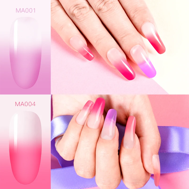 MEET ACROSS Thermal Poly Building UV Gel Varnish Pink Nail Polish Quick For Nails Extensions Hard Jelly | Красота и здоровье