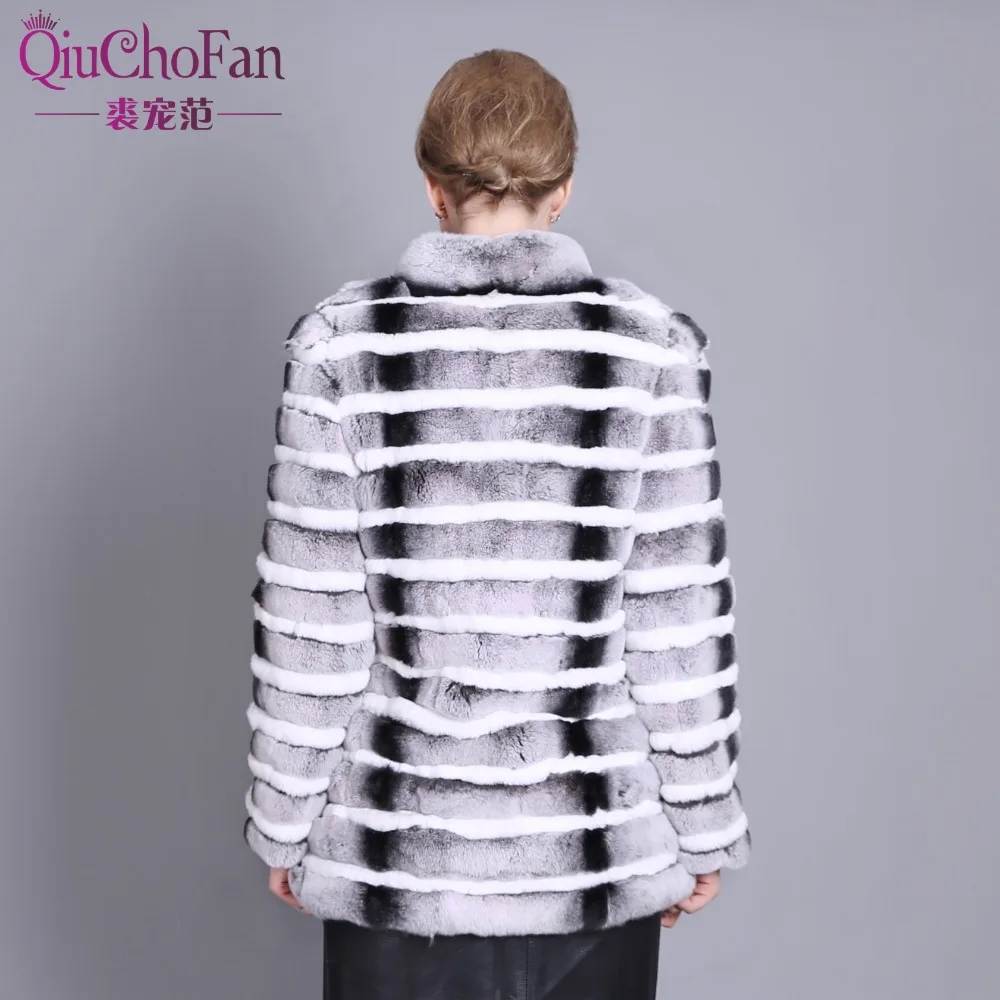 New Fashion Rex Rabbit Coat Mandarin Collar Long Sleeve Thick Warm Fur Winter Women Real Jacket | Женская одежда