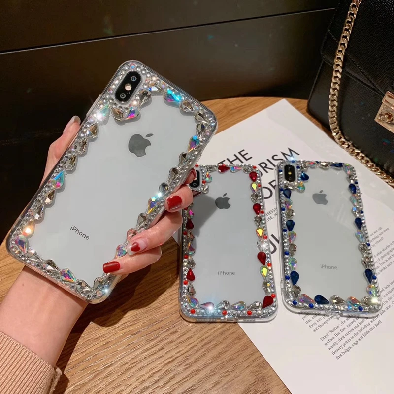 

Glitter Bling Glitter Diamond Clear Case For Huawei Y6 Pro 2019 P20 Pro Lite Luxury Rhinestone Transparent Hard Cover Case