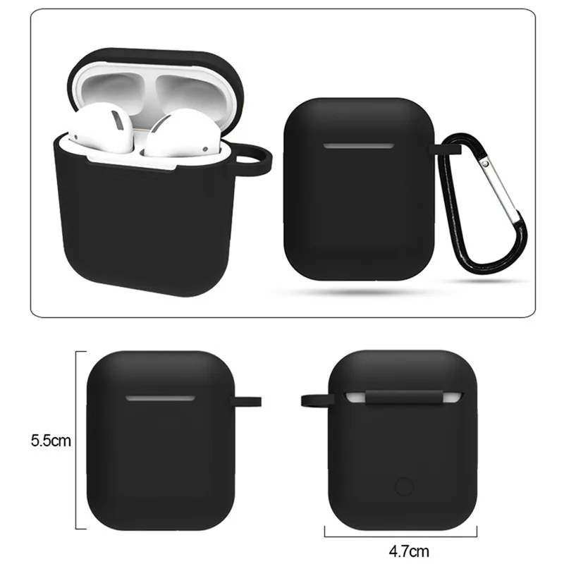 Силиконовый ТПУ чехол для беспроводных наушников Bluetooth защитный Apple Airpods i9S/i10/i10s/i10