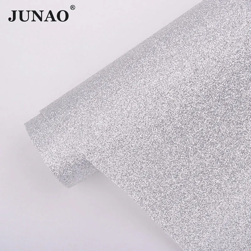 Silver JUNAO 20*34 см блестящая ткань кожзам искусственная кожа ткань листы из искусственной кожи синтетическая кожа для одежды обувь DIY ремесла - Цвет: Silver