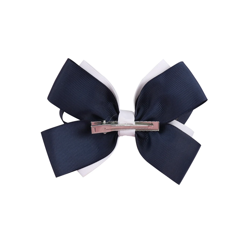 

2pcs 5.5" Ribbon Hair Bows Double Layer Cross Tie Bow Clips Pins For Girls Kids Back To School Lovely Hairgrips Accessories