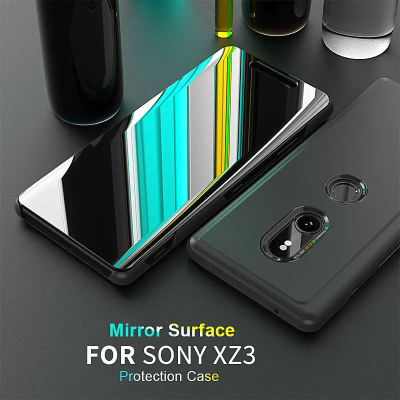Для sony Xperia XZ3 Шикарный чехол с глянцевой поверхностью вид смарт кожаный флип