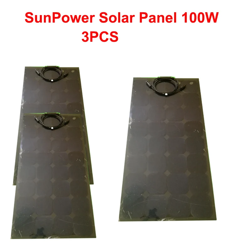 Солнечная батарея Sunpower черная Гибкая солнечная 12 В автомобильное зарядное