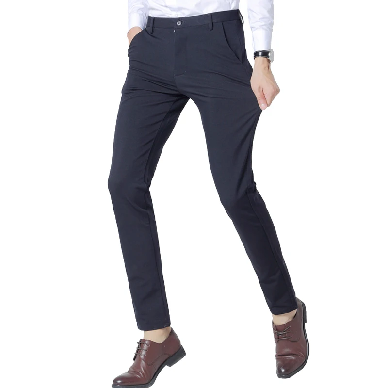 2018 New Fashion Mens Business Formal Suit Pants Four-sided Elasticity Slim Fit Quality Male Leisure Trousers | Мужская одежда