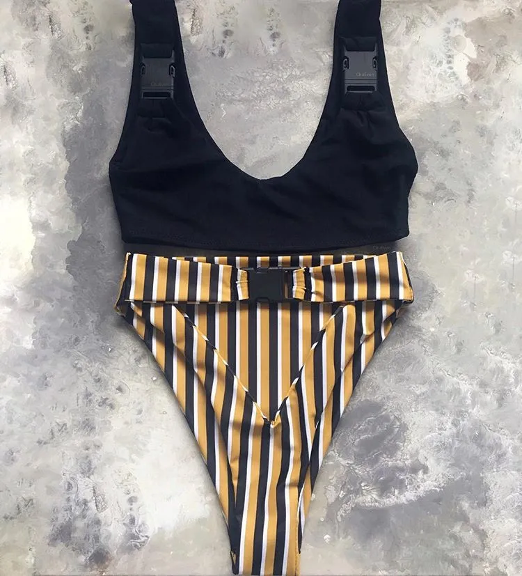 Midou высокая Талия бикини боди купальник сексуальный плавательный костюм полый