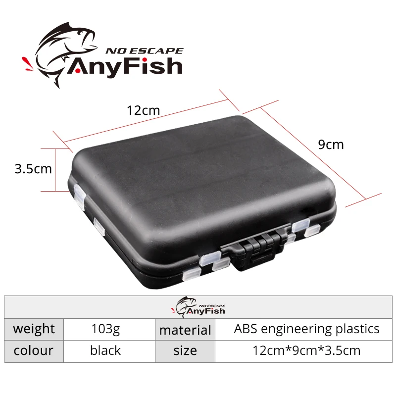 Ящики для рыбалки ANYFISH TB-026 12*9*3 5 см Пластиковые снасти ловли карпа приманки черный