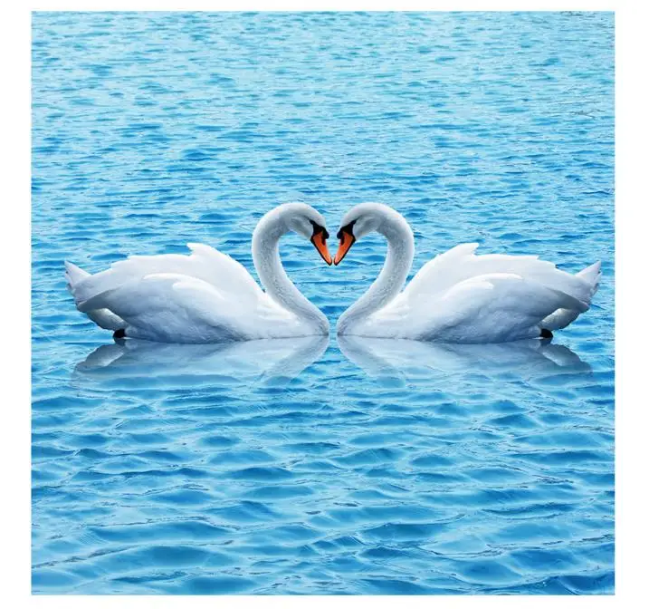 Пользовательские 3d Пол фрески стереоскопический пол обои Белый журавль