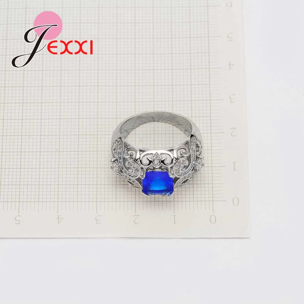 

Top Quality 925 Sterling Silver Accessories With Blue Clear Cubic Zirconia Stone Pretty Party Gift Top Quality Jewelry